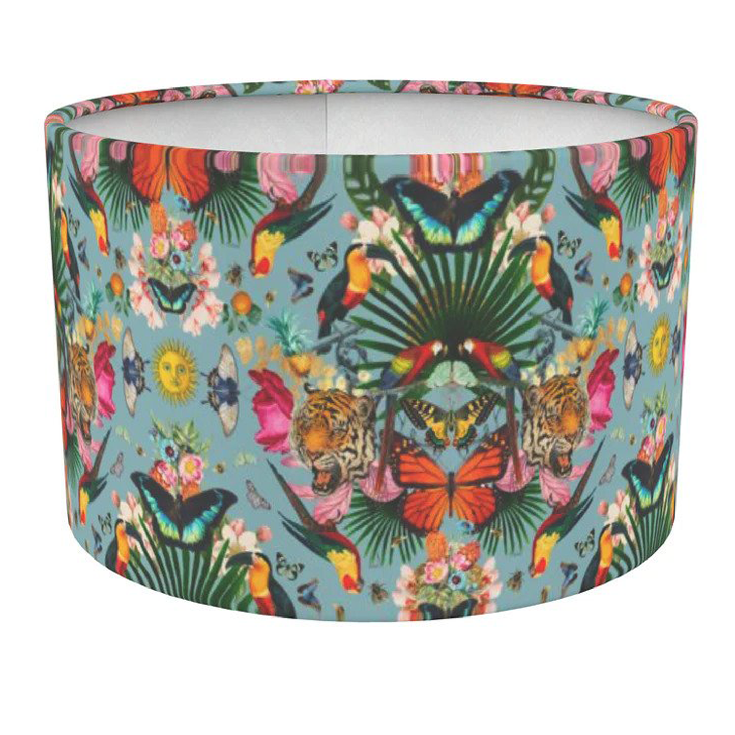 Paradise Lost 'Sky' Drum Lamp Shade - Lux soft touch velvet