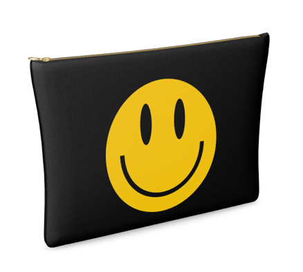 Smiley Face Clutch Bag - Black