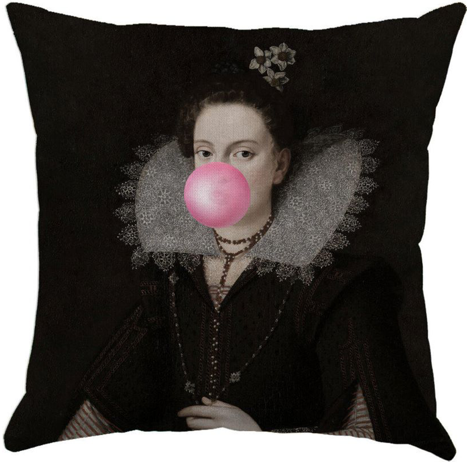 Mineheart Bubblegum Lady Renaissance Portrait cushion