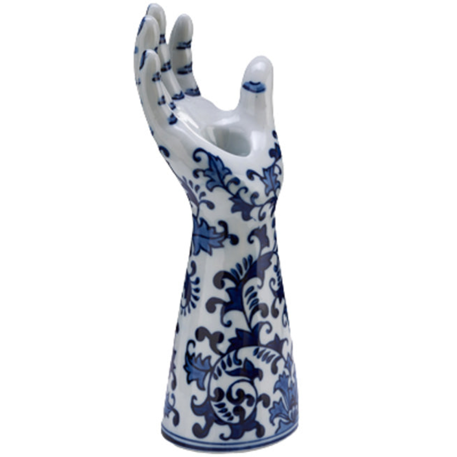 Pols Potten HandsUp Dutch Delft Blue Glazed Porcelain Candle Holder