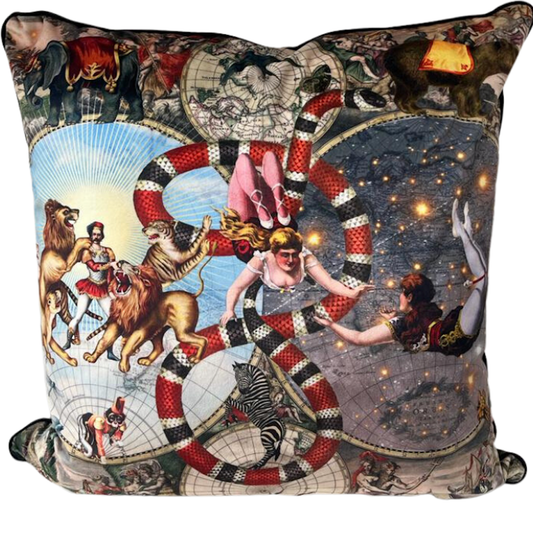 Le Cirque Du Monde  - Luxury Velvet Cushion 50cm