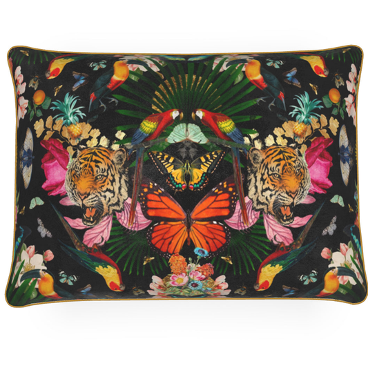 Paradise Lost 'Noir' - Luxury Velvet Cushion 50x30cm