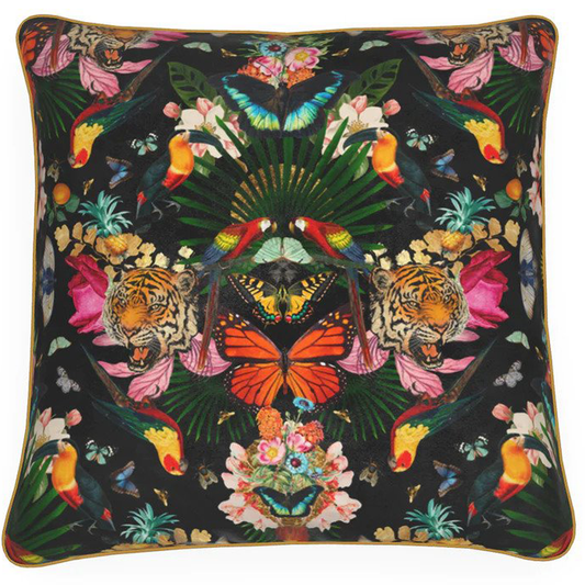 Paradise Lost Noir - luxury velvet cushion 50cm