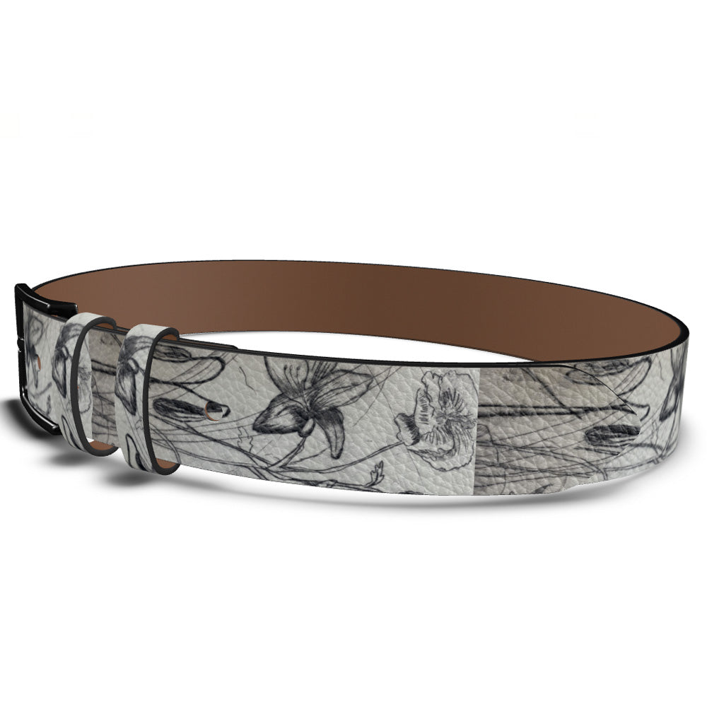 Karen Daye Hutchinson Leather Belt - Flower