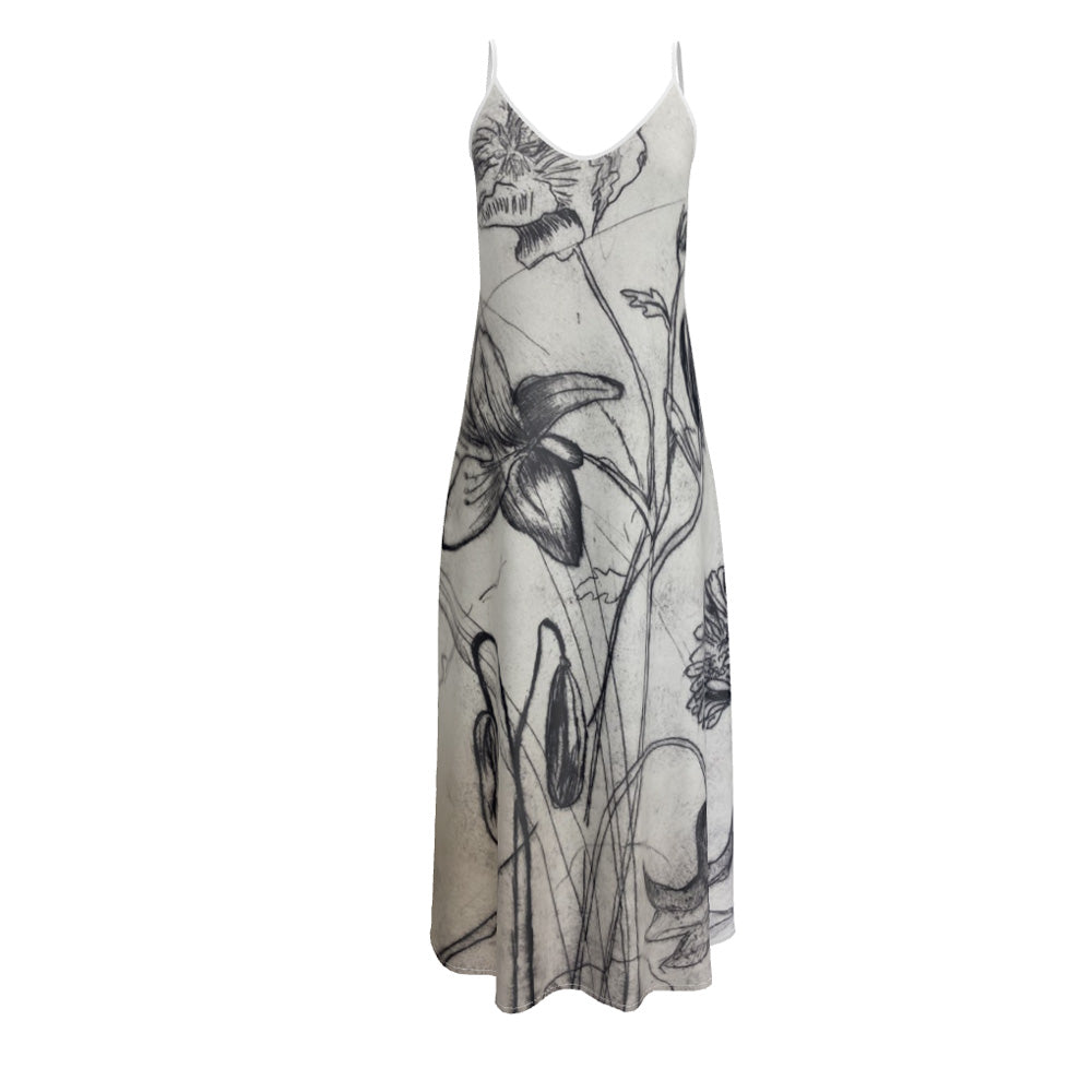 Karen Daye Hutchinson Silk Slip Dress - Flower