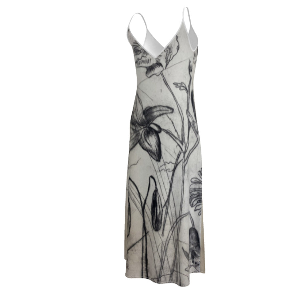 Karen Daye Hutchinson Silk Slip Dress - Flower