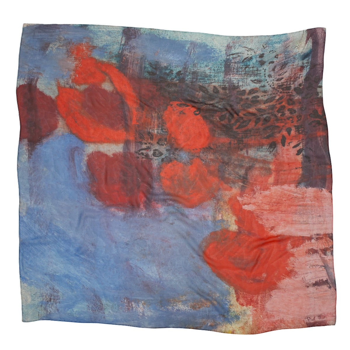 Karen Daye Hutchinson Georgette Silk Scarf - Red