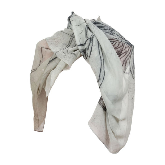 Karen Daye Hutchinson Georgette Silk Scarf - Flower