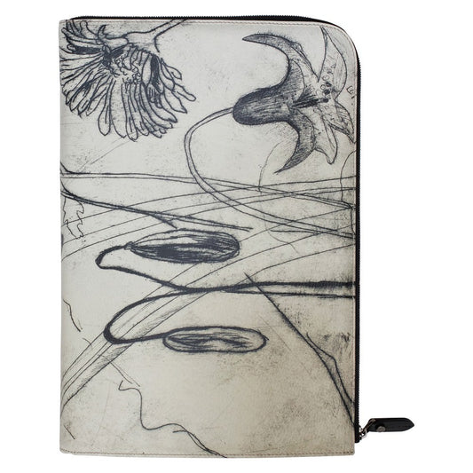 Karen Daye Hutchinson Leather Document Holder - Flower