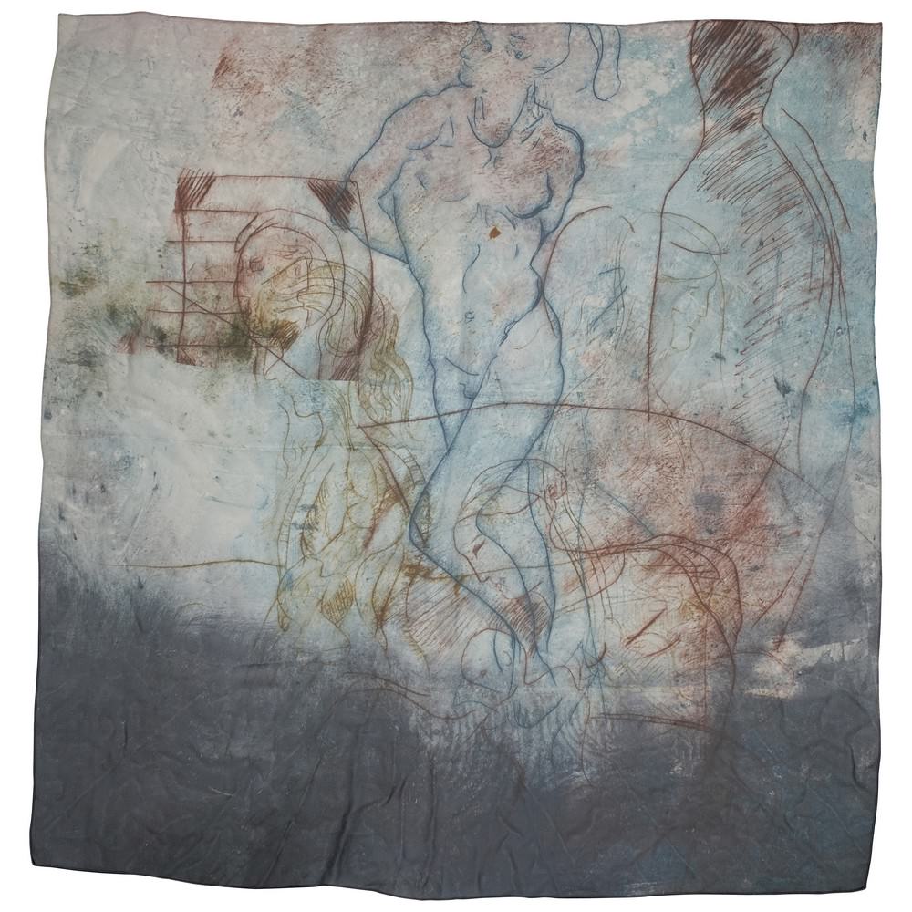 Karen Daye Hutchinson Georgette Silk Scarf - Nude