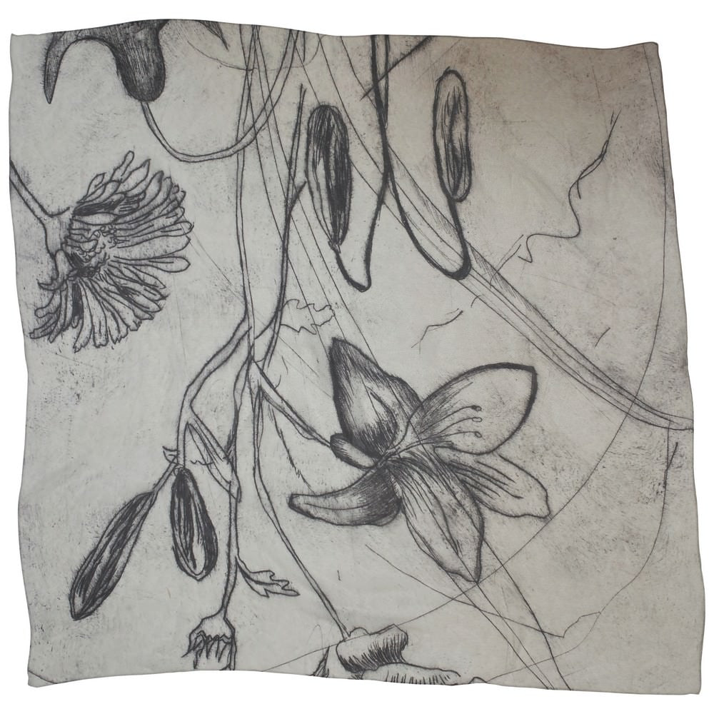 Karen Daye Hutchinson Georgette Silk Scarf - Flower