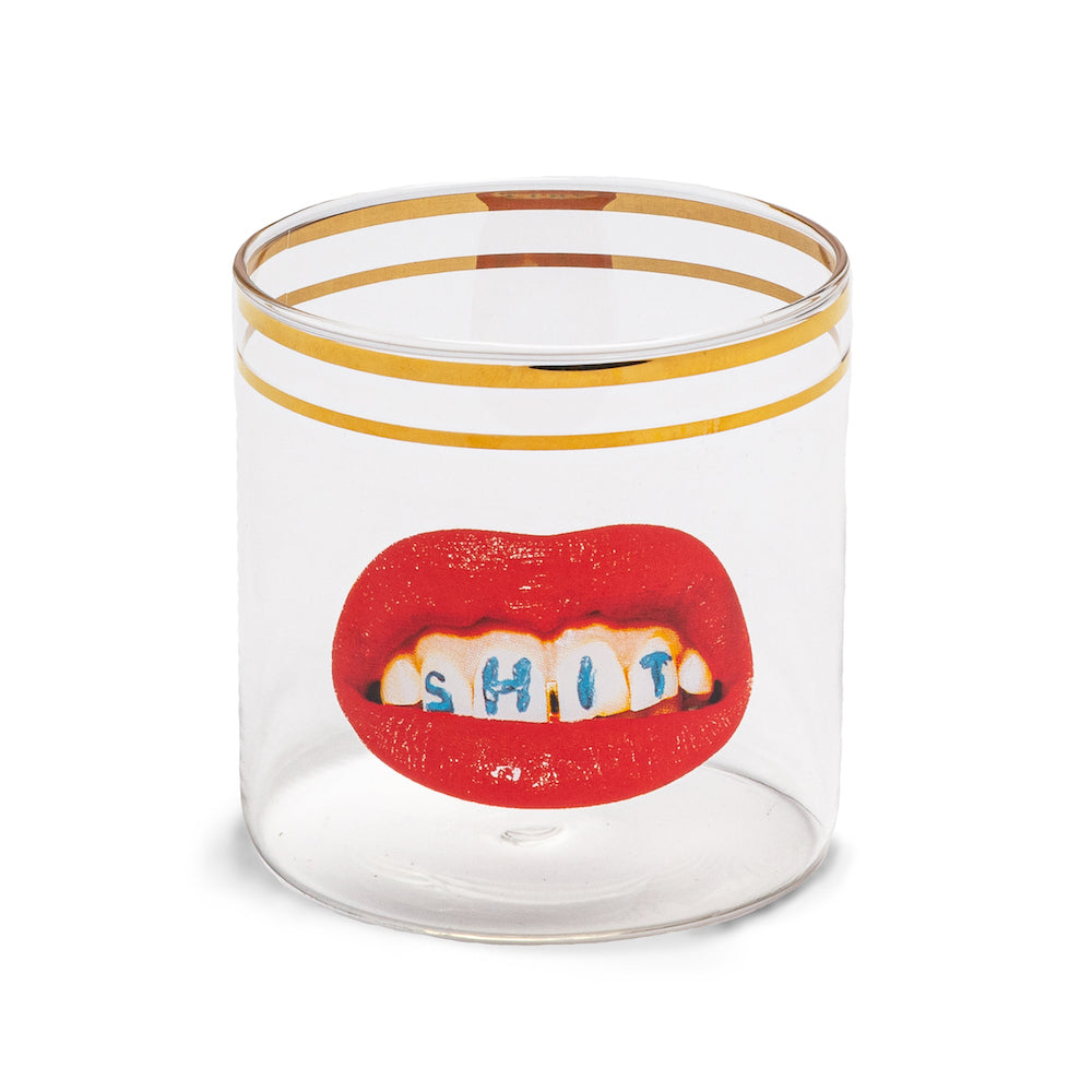 Seletti Toiletpaper Shit Red Lips Glass